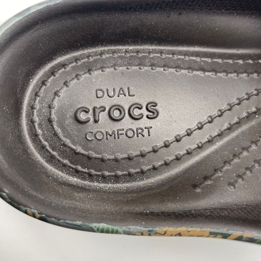 CROCS Sarah Graphic Floral Green / Brown Womens US‎ 9 Dual Comfort Clog EUC - Picture 8 of 9